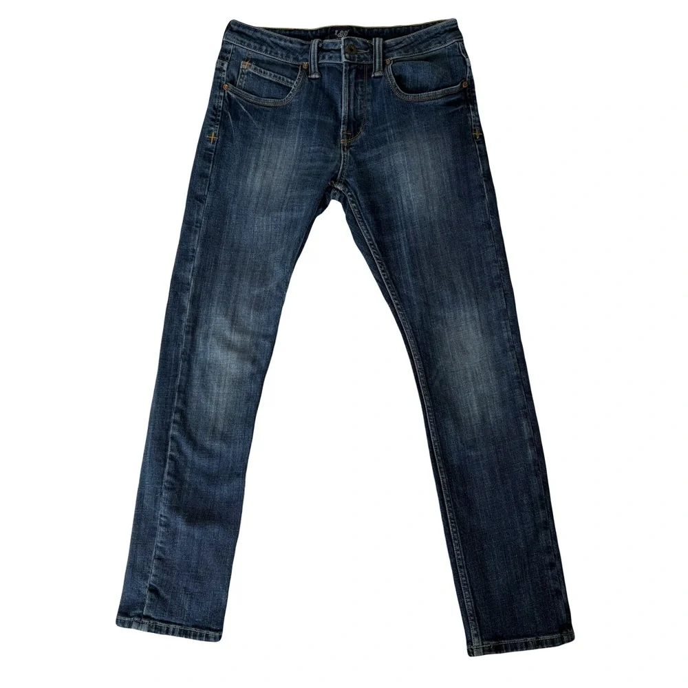 Lee‎ 101+ Heritage Jeans Hair-on-Hide Leather Patch  Blue Tonal Stitch size 29 - Picture 2 of 16
